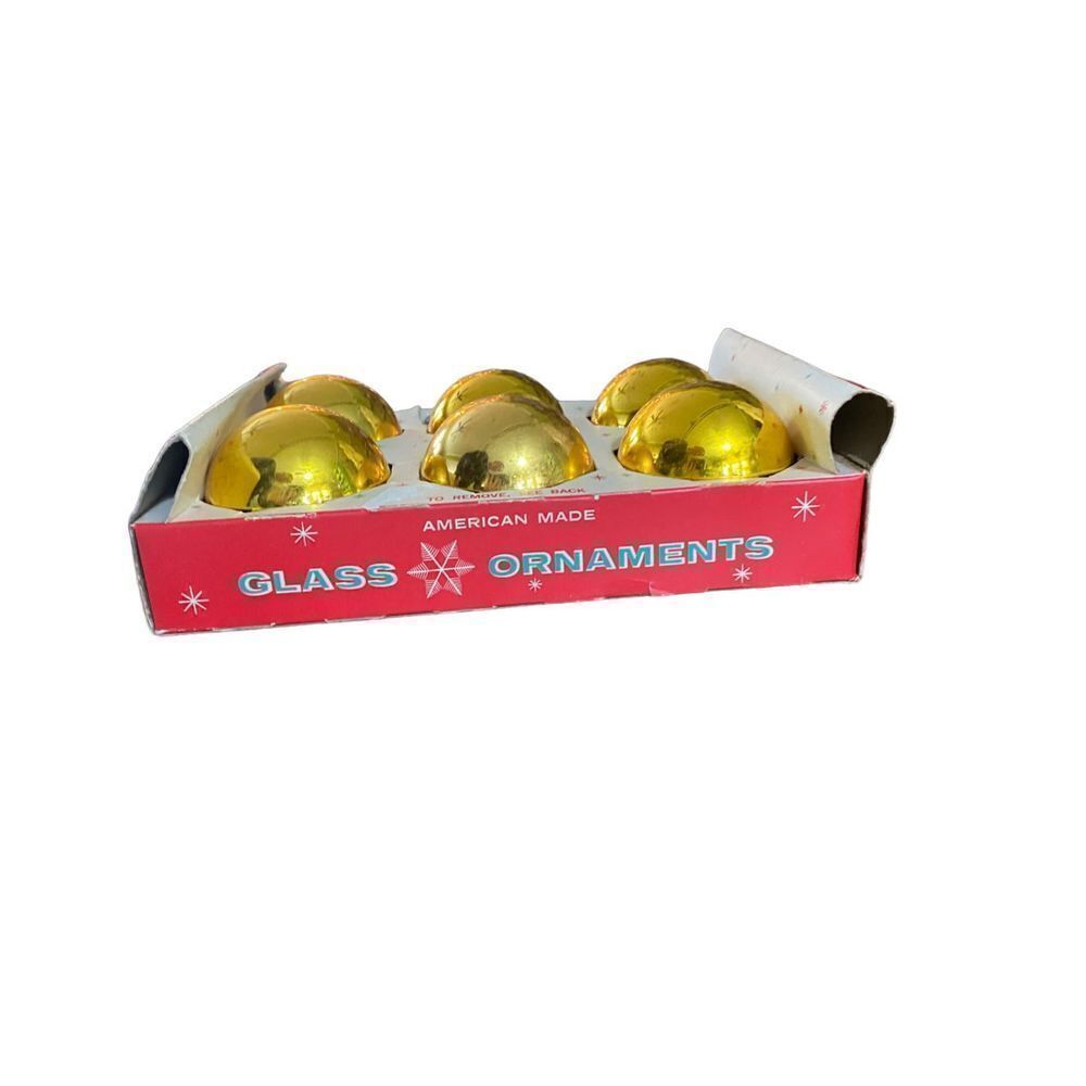 𝅺VINTAGE gold Coby glass ornaments
